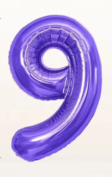 Шар (40''/102 см) Цифра "Shalex", 9, Фиолетовый, 1 шт. в уп.